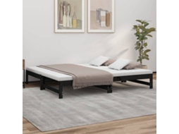 2 sofás cama extraíbles de 90 x 190 cm en pino negro macizo