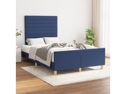Vidaxl Estrutura De Cama Sem Colchão 120x200 Cm Tecido Azul