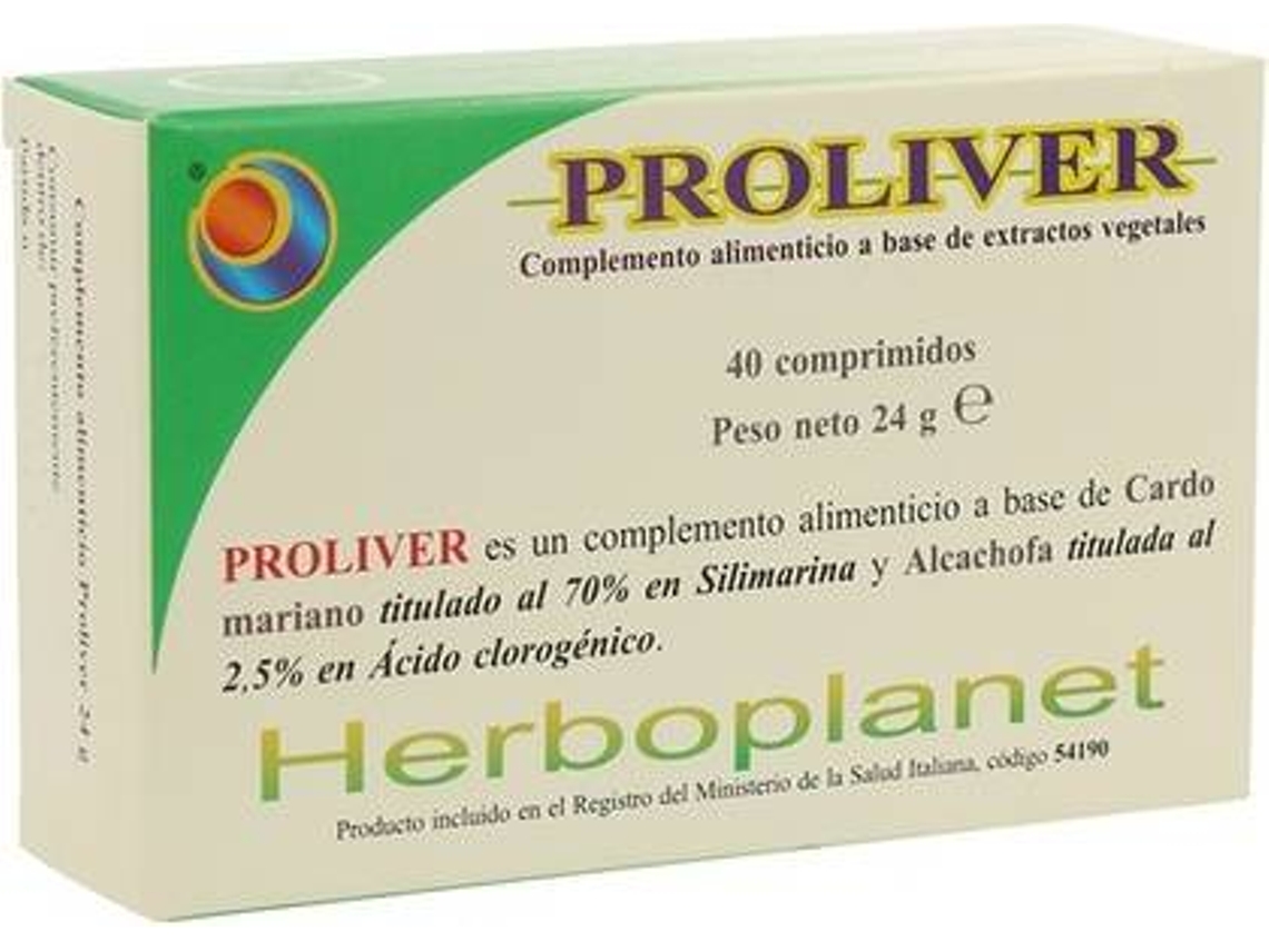 Suplemento Alimentar HERBOPLANET Proliver (40 comprimidos)