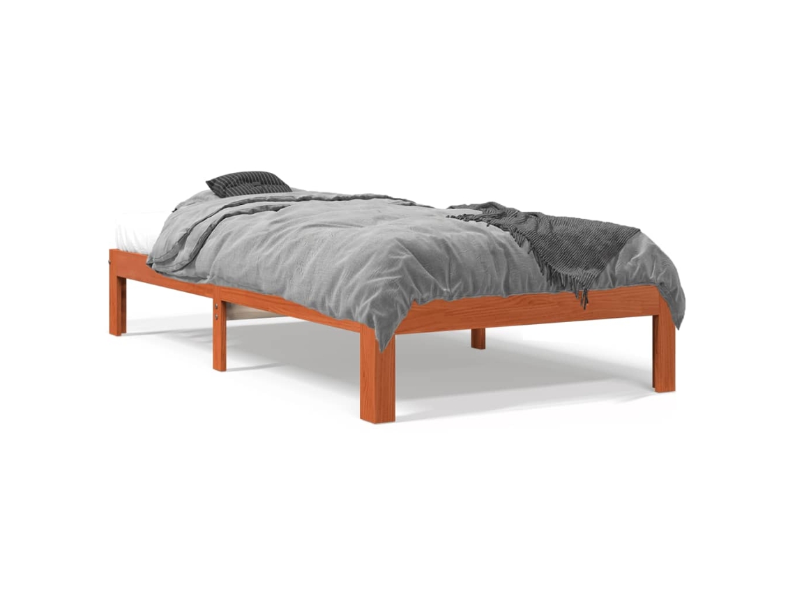 Cama Sem Colchão 100x200 Cm Pinho Maciço Castanho mel MAISON EXCLUSIVE