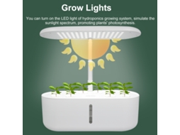 Sistema de cultivo hidropônico com 10 pods, luz LED e solução nutritiva | S/MARCA