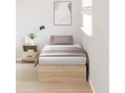 Vidaxl Estrado De Cama Com Arrumação Carvalho Sonoma 90 X 200 Cm