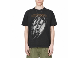 Rockinstone Halloween Torn Halloween Mask Black T-shirt Size:xxxl
