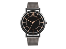 Reloj De Moda Para Parejas Con Correa De Malla Dial Redondo Cuarzo Unisex