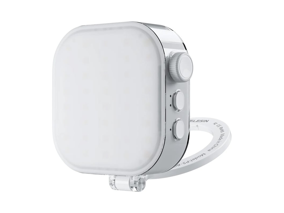 Luminária TELESIN Ice Cube com Suporte para Celulares e Câmeras, Ideal para Gravações e Selfies.