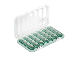 Organizador Semanal De Comprimidos Eifson 28 Células 4 Vezes Ao Dia Sem Bpa (verde Transparente)