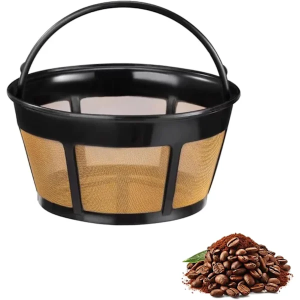Filtro De Café Reutilizável Para Cafeteira Hamilton Beach 8 A 12 Xícaras, Malha Aço Inoxidável Reposição Livre Bpa, 1 Unidade