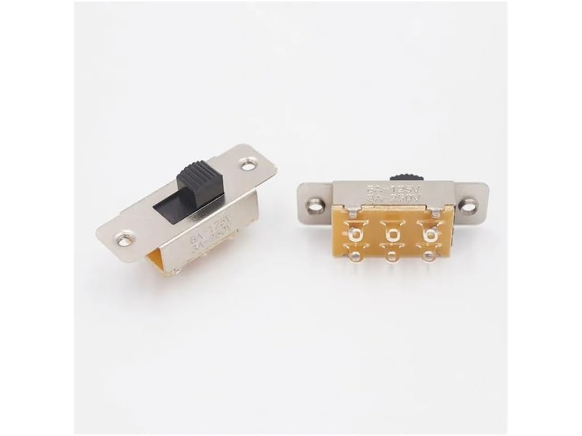 Interruptor Deslizante Ss 22l05, 8mm De Altura, 2 Posições, 2p2t, 6 Pinos, 6a 125v, 3a 250v
