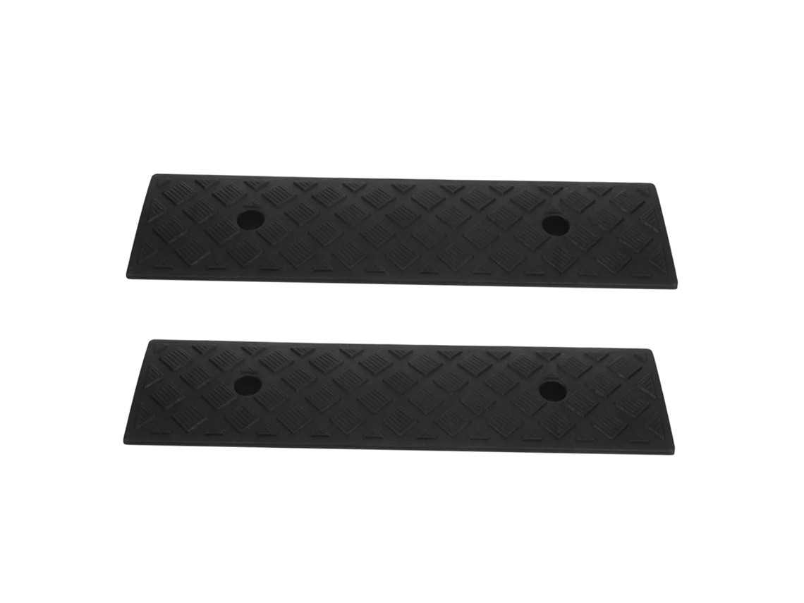 Rampas De Borracha Antiderrapantes Para Soleira, 2 Peças, 3 Cm, Pretas, Para Veículos E Cadeiras De Rodas.