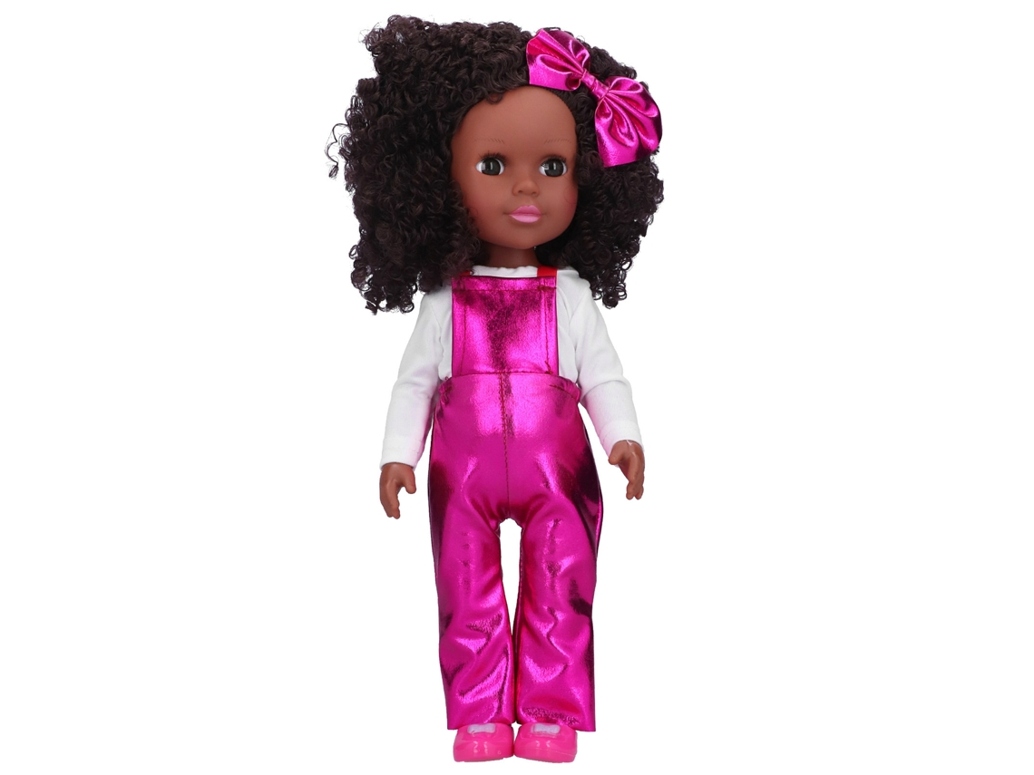 Boneca Reborn ATS de 35 cm (14 polegadas), menina africana, pele negra, boneca fashion, brinquedo, presente para crianças Q14 57 Vermelho Rosa