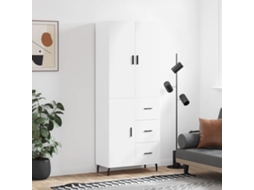 Vidaxl Armário Alto 69,5x34x180 Cm Derivados De Madeira Branco
