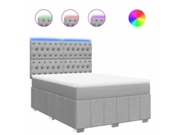 Box Spring Bed, Box Spring Beds Vidaxl Cinzeto Tecido (140 X 190 Cm)