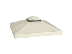 Guarda-sol com luzes LED Ø300x256cm com proteção UV50+ em creme