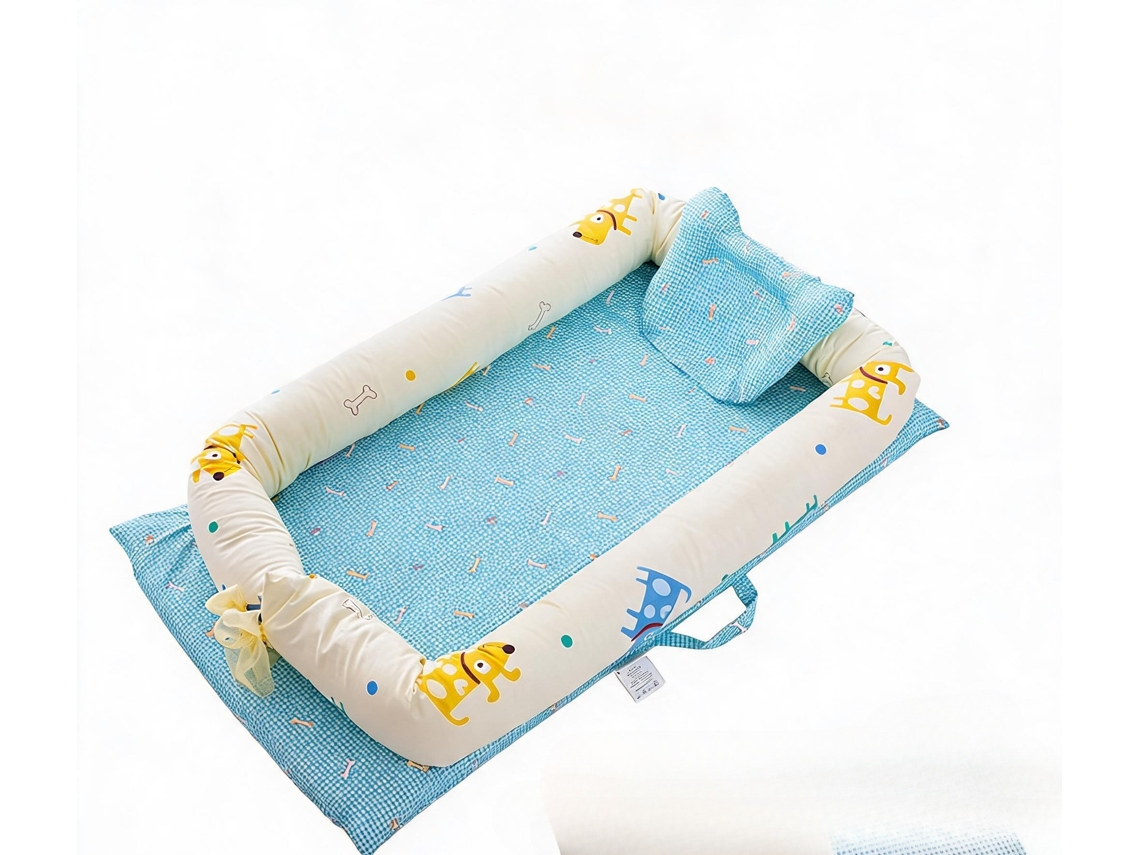 Ninho De Bebé Portátil Hibbent Com Travesseiro 90x50x12cm -filhote De Cachorro