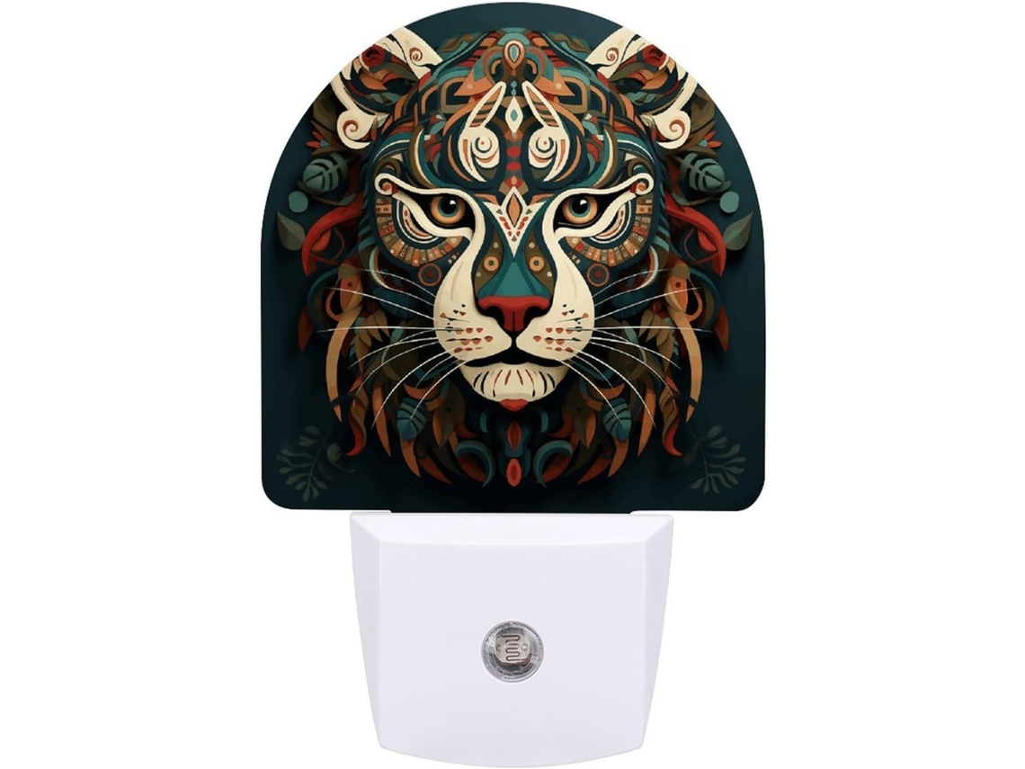 Luminárias Noturnas De Parede, Com Estampa Tribal De Chita, Luzes Noturnas De Led Com Sensor Movimento, Luz Branca
