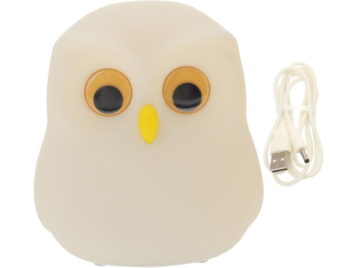 Luminária Noturna De Coruja Silicone Brilhante Que Faz Cócegas