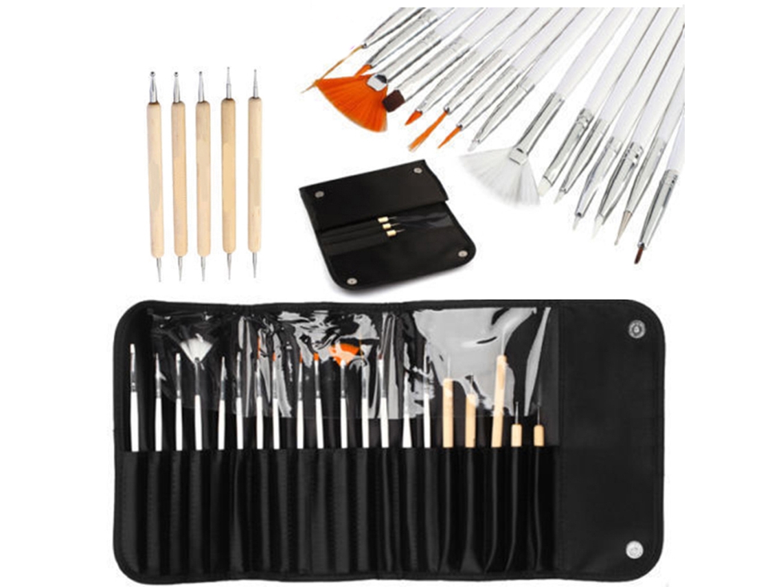 Kit De Canetas Para Arte De Unhas Com Pincéis Manicure E Estojo - Ferramentas Diy Para Decoração De Unhas