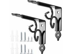 Suporte Triangular Para Prateleira, Metal, 90°, Para Parede, Preto