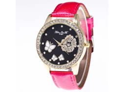 Reloj De Pulsera De Pareja Hombre Mujer Con Strass Cristal Pu (rosa)