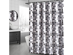 Cortina De Baño Mosaico Clásico Impermeable De Poliéster, 180x200cm, Decorativa Y Duradera