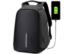 Mochila USB Anti-roubo Preto (44x34cm - Poliéster)