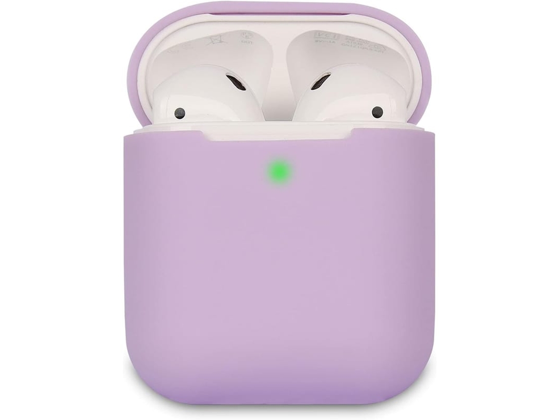 2026-capa De Proteção Compatível Com Airpods 2 E 1, Silicone Macio Lavanda, Proteção Total 360°