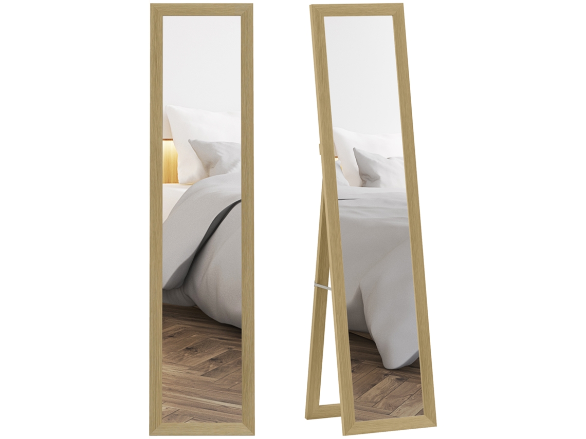 Espelho Corpo Inteiro 157x37 Cm Moldura Mdf Carvalho