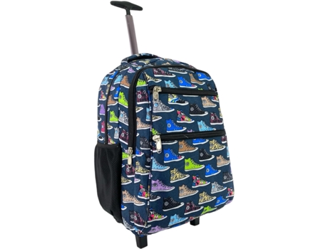 Mochila escolar com rodas para escola, grande, bolsa escolar infantil, estampa de sapato azul COSHANO