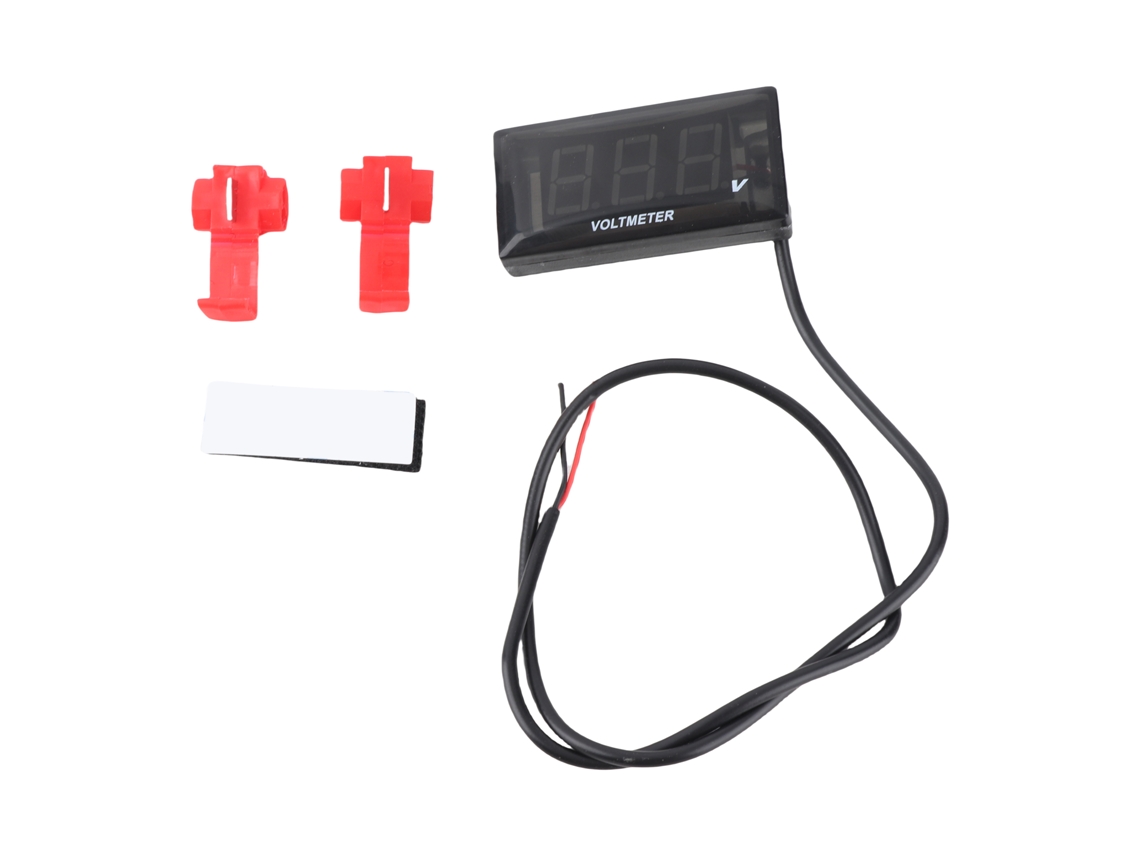 Voltímetro Digital Led Moto 10-150v Com Suporte