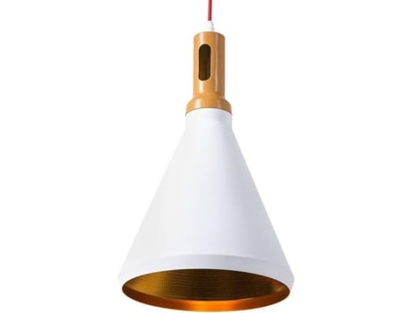 Candeeiro de Teto BELIANI Mackenzie (Branco e Dourado - 24x24x189 cm)