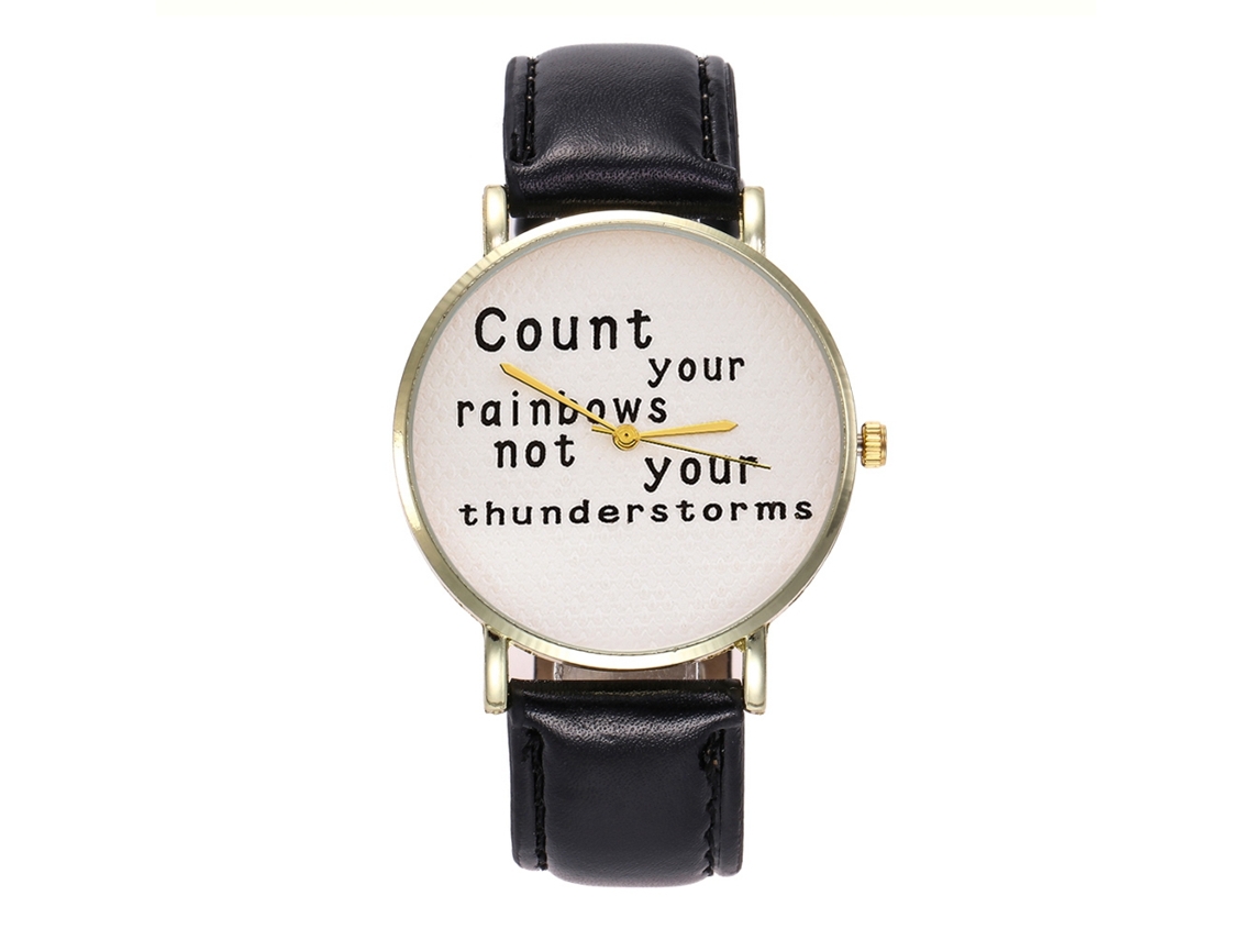 Reloj De Cuarzo Con Correa De Cuero Pu Unisex Zhoulianfa Casual Negro