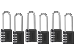 Conjunto De 6 Cadeados Combinação Para Uso Externo Com Haste Longa