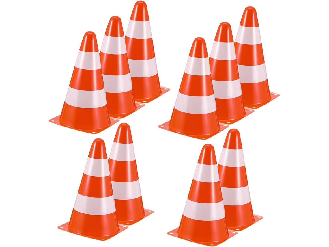 10 Cones de Trânsito de Plástico SFUSHOS