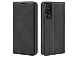 Capa De Couro Com Sucção Magnética Para Tcl 40 Se Retro-skin