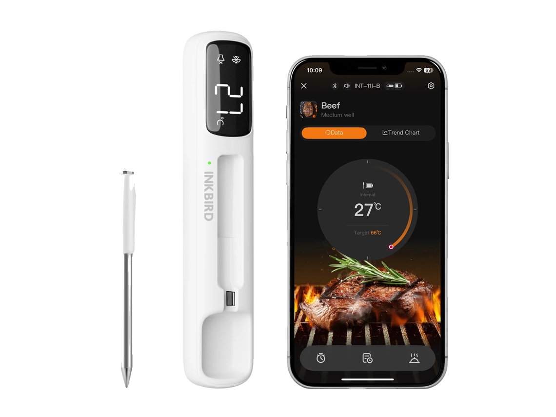 Termômetro De Carne, Conectividade Bluetooth, Design À Prova D'água, Int-11i-b