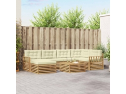 Vidaxl Conjunto De Sofás Para Exterior 7 Unid. Branco E Creme