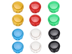 Qm070919 12 Peças Botões De Joystick De Arcade Para Console De Jogos, Resistentes, 30mm, Botões De Substituição Para Joystick De Arcade Hengjian
