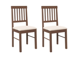 Maison Exclusive - Cadeiras De Jantar Com Almofadões 2 Pcs Madeira Maciça Castanho