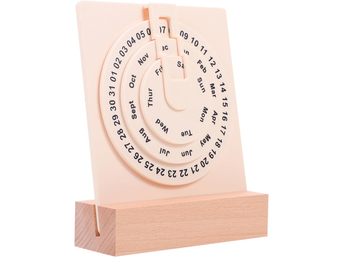 Calendário De Mesa Doitool Com Perpétuo E Base Madeira. Mensal Chão,
