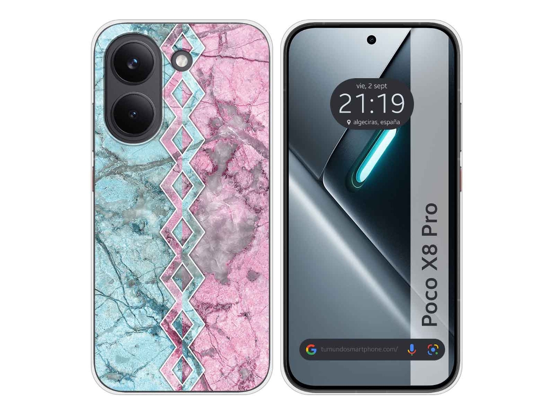 Capa Tumundosmartphone De Silicone Para Xiaomi Poco X8 Pro 5g Estampa De Mármore 8 Desenhos