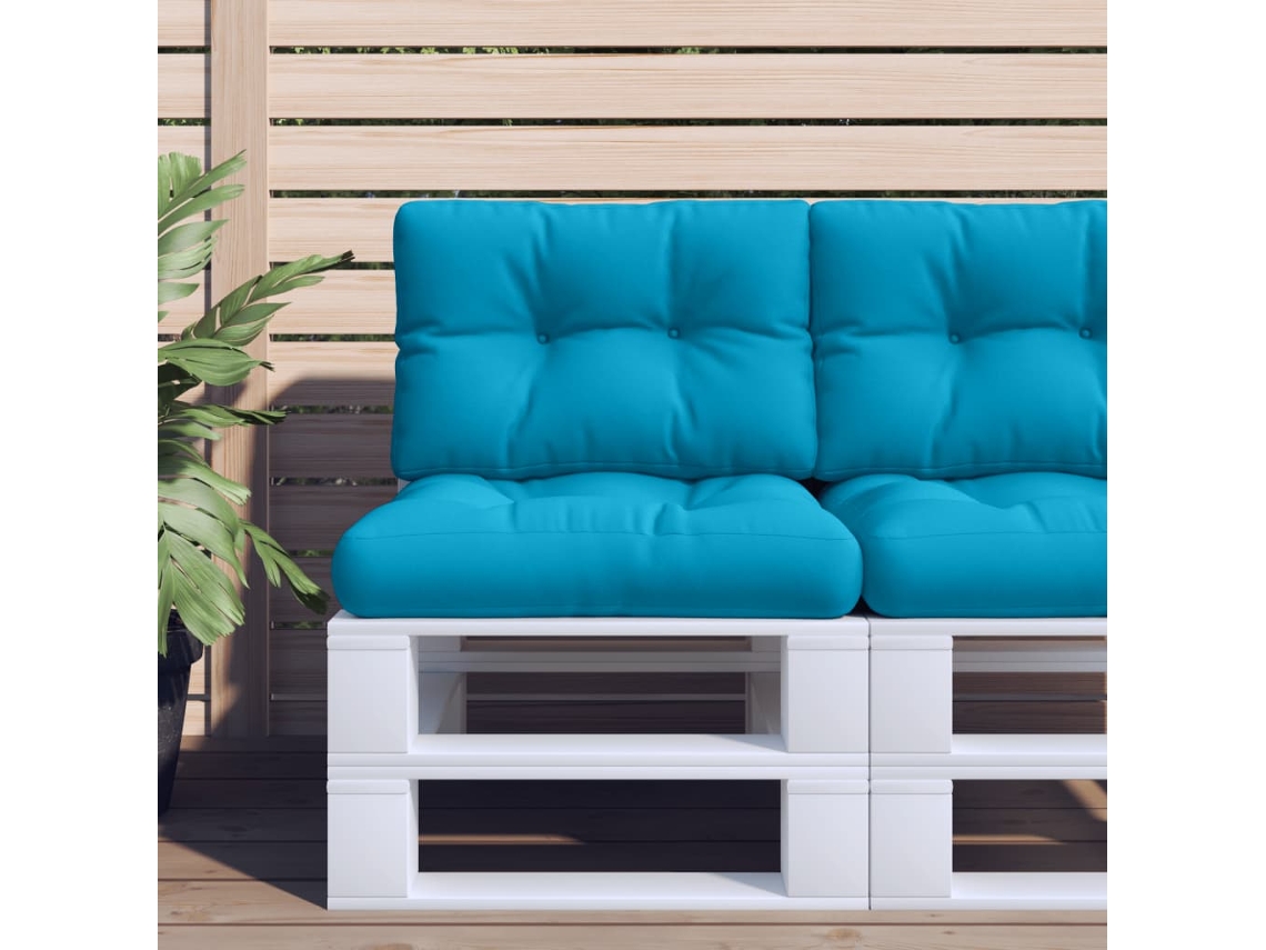 Vidaxl Almofadões Para Paletes 2 Pcs Tecido Azul