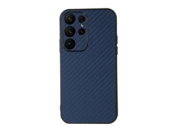 Capa De Celular Em Pu Com Textura De Fibra De Carbono E Orifícios Precisos Para Samsung Galaxy S23 Ultra 5g