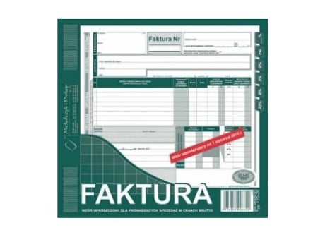 Vat Invoice Form 2/3, A4, 80 Pages, Single Pack Michalczyk I Prokop