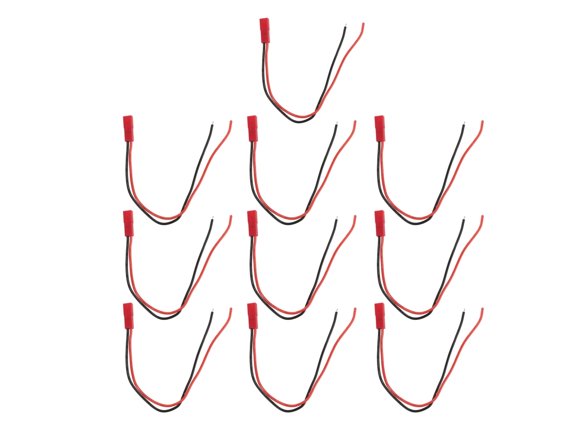 Mali 10pcs Fio de Motor com Conector Jst Fêmea Silicone para Carros Modelo Rc Brinquedos Bateria Comprimento 160mm