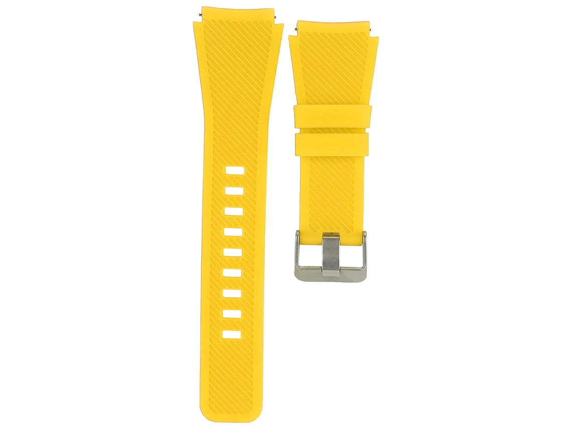 Bracelete De Silicone 22mm Monocromático Amarelo Para Samsung Galaxy Watch 46/gear S3