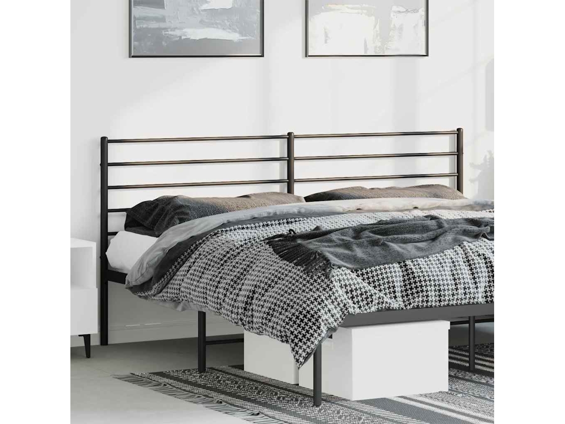 Vidaxl Cabeceira De Substituição 180 Cm Metal Preto