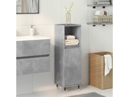 Vidaxl Armário Wc 30x30x100 Cm Derivados De Madeira Cinzento Cimento
