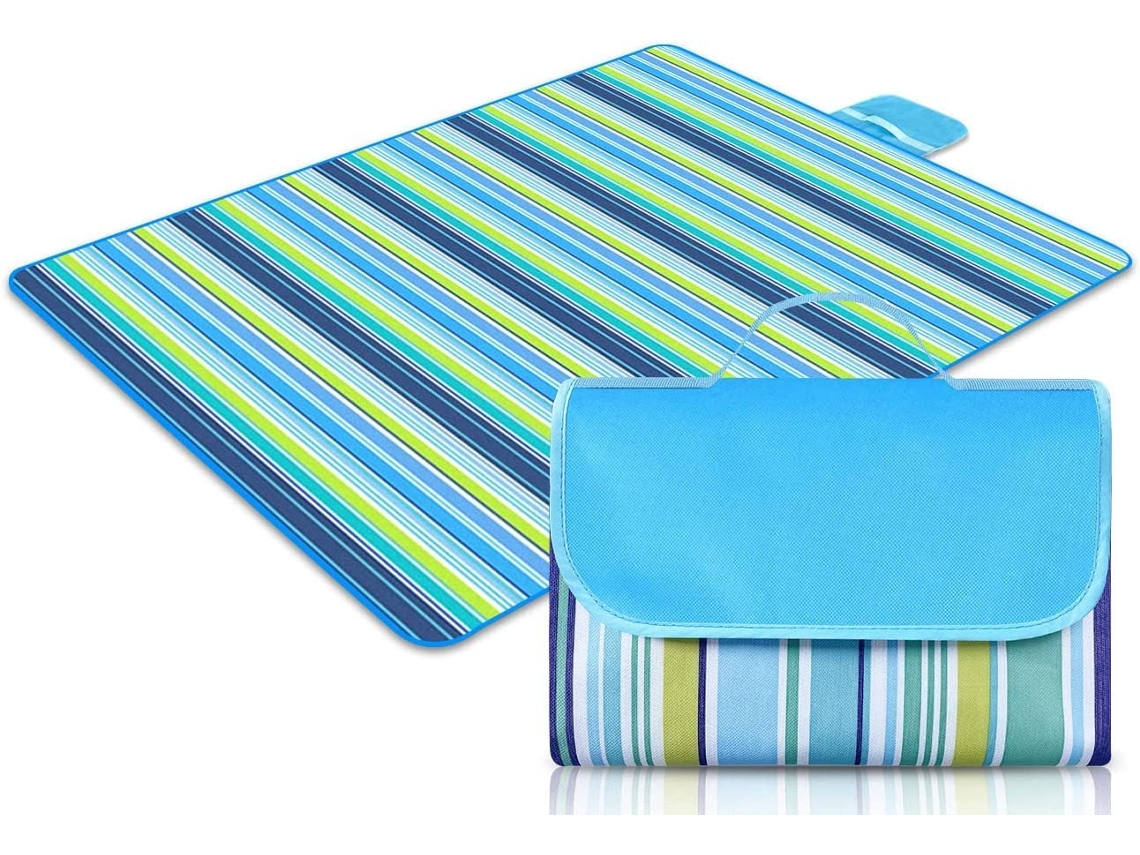 Manta De Piquenique Impermeável 200 X 200 Cm, Tapete De Piquenique Extra Grande Para Áreas Externas, Tapete De Praia Com Alça Slowmoose