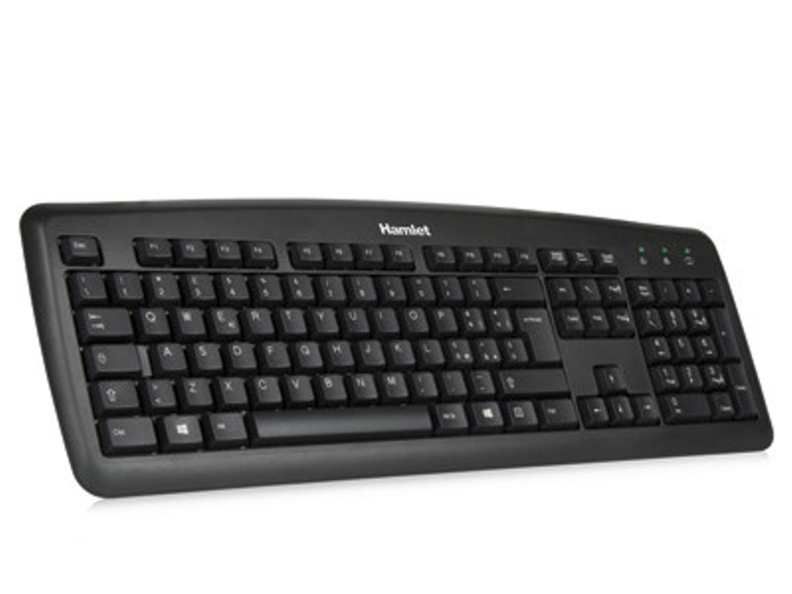 HAMLET Xkkita2-U4W-Bk Teclado USB Qwerty Inglês Preto