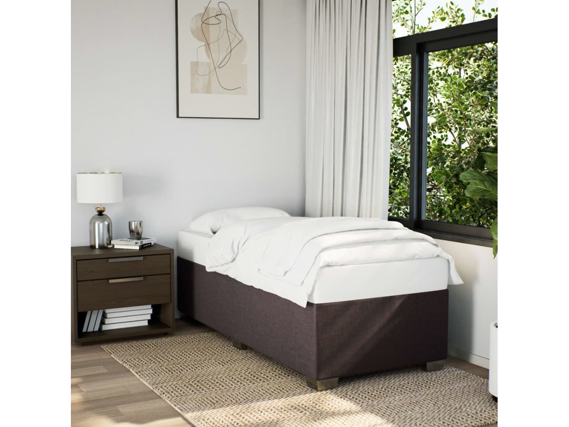 Vidaxl Estrutura De Cama Sem Colchão 90x200 Cm Tecido Castanho-escuro